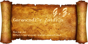 Gerencsér Zalán névjegykártya